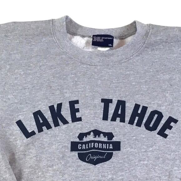 Lake Tahoe CA Sweatshirt Gray Navy MV Sport Size Medium - Picture 2 of 3